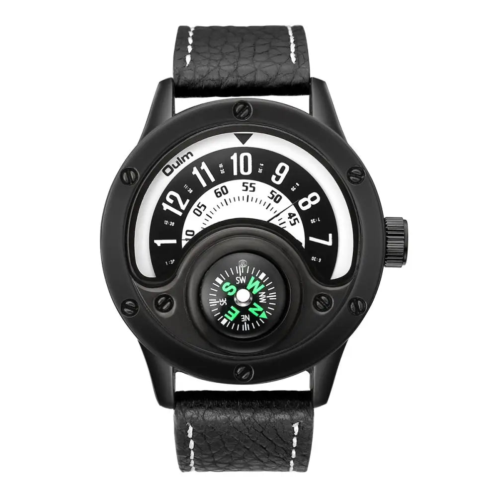 New Sport Watches Men Decorative Compass Unique Design Male Quartz Clock Men's Leather Strap Casual Wrist Watch - Beyond Trends Hub