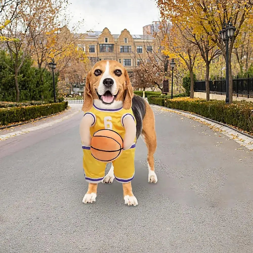 Pet Costumes Dog Basketball Player Costume Halloween Costumes For Dogs Funny Dress Up Sports Outfit Cosplay Clothes