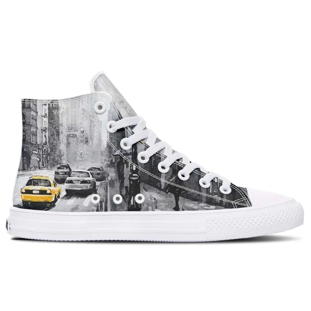 Printed Couple High-top Canvas Shoes