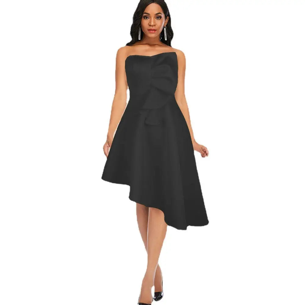 Sexy Bra No Sleeve High Waist Asymmetric Hem Women’’s Dress Party Dresses