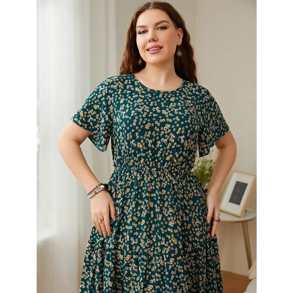 Summer Plus Size Women Floral Printed Dresses