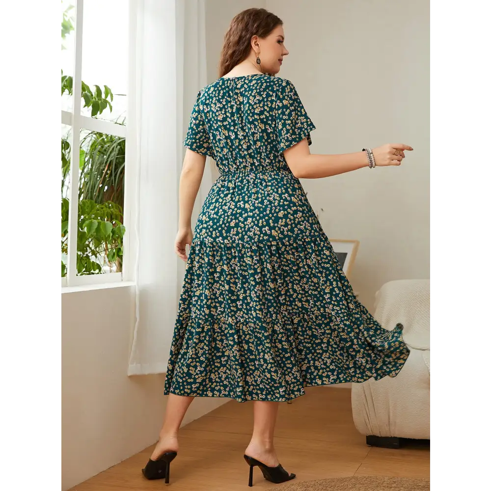 Summer Plus Size Women Floral Printed Dresses