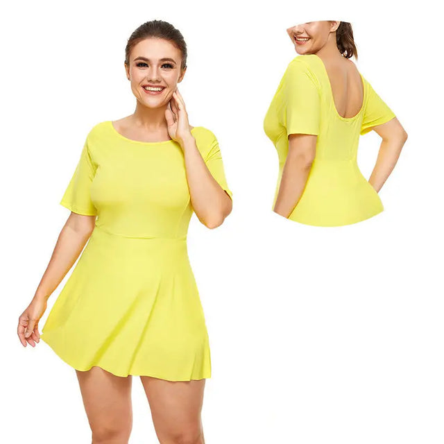1 Backless Tennis mini dress with built-in shorts – sporty & chic!
