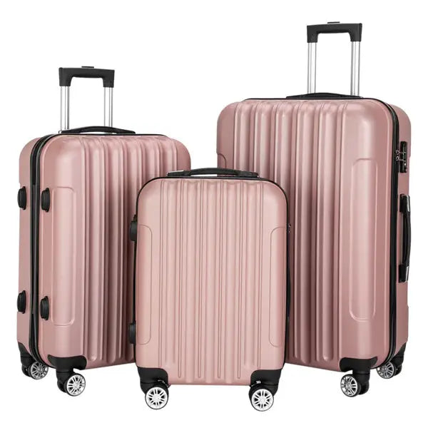 Vertical 3-in-1 Spinner Wheel With Handle Trolley Box 20in 24in 28in ABS Aluminum Alloy Trolley Fashion Color - Rose