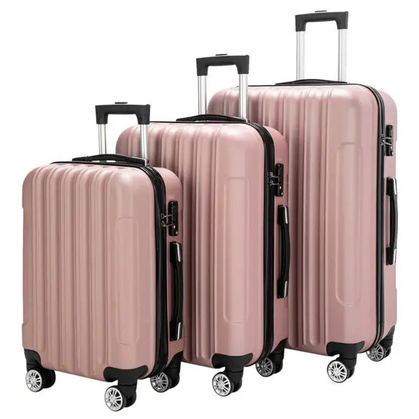 Vertical 3-in-1 Spinner Wheel With Handle Trolley Box 20in 24in 28in ABS Aluminum Alloy Trolley Fashion Color - Rose