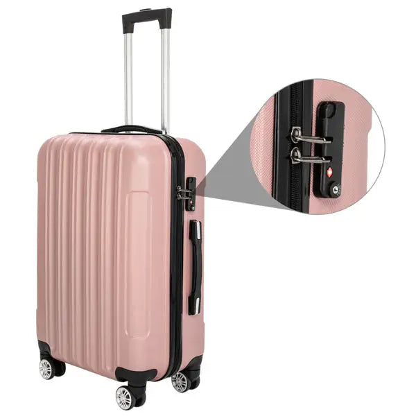 Vertical 3-in-1 Spinner Wheel With Handle Trolley Box 20in 24in 28in ABS Aluminum Alloy Trolley Fashion Color - Rose