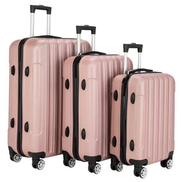 Vertical 3-in-1 Spinner Wheel With Handle Trolley Box 20in 24in 28in ABS Aluminum Alloy Trolley Fashion Color - Rose