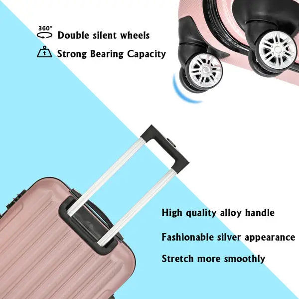 Vertical 3-in-1 Spinner Wheel With Handle Trolley Box 20in 24in 28in ABS Aluminum Alloy Trolley Fashion Color - Rose