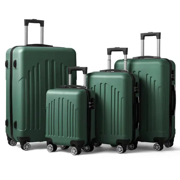 Vertical Stripe Four In One Suitcase - Green - 5