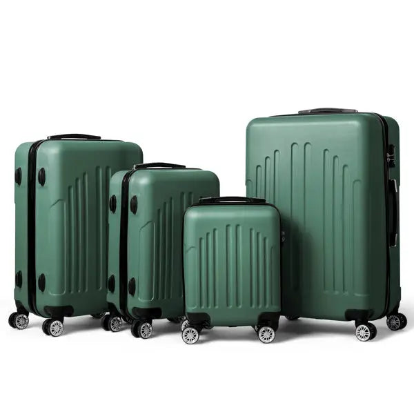 Vertical Stripe Four In One Suitcase - Green - 5