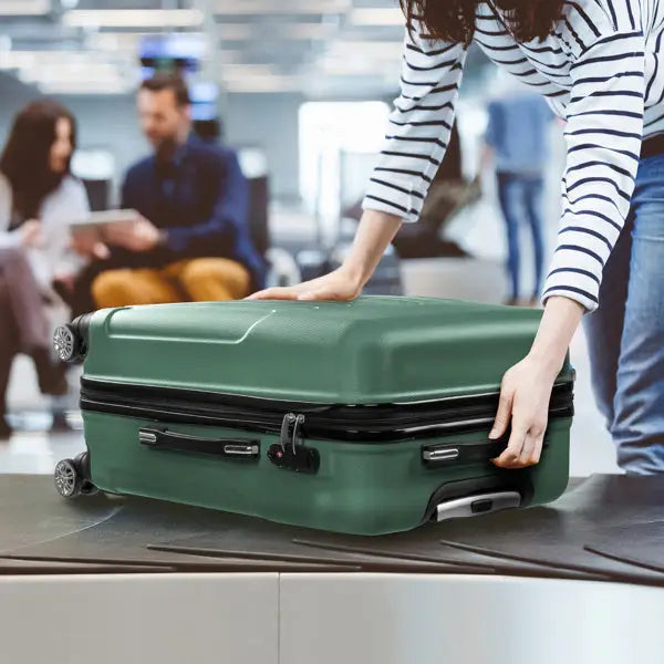 Vertical Stripe Four In One Suitcase - Green - 5