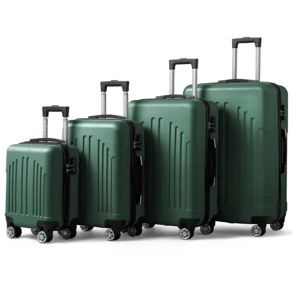 Vertical Stripe Four In One Suitcase - Green - 5