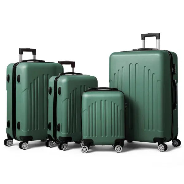 Vertical Stripe Four In One Suitcase - Green - 5