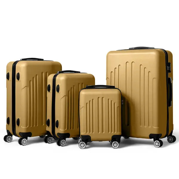 Vertical Striped Four In One Suitcase - Yellow - 5