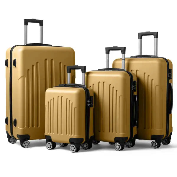 Vertical Striped Four In One Suitcase - Yellow - 5