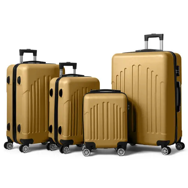 Vertical Striped Four In One Suitcase - Yellow - 5