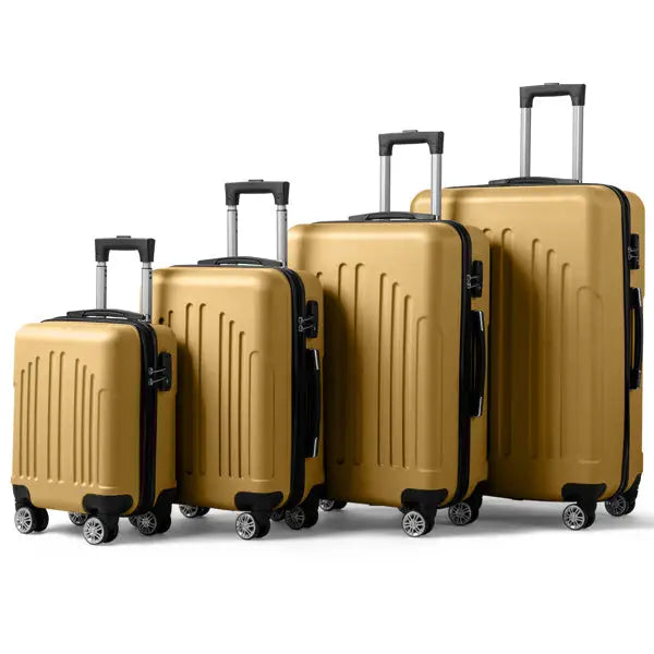 Vertical Striped Four In One Suitcase - Yellow - 5