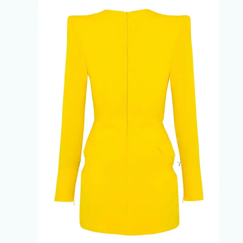 Yellow fashionable evening dress