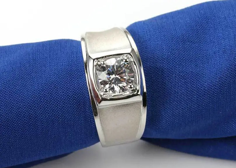 Artificial diamond men’s ring