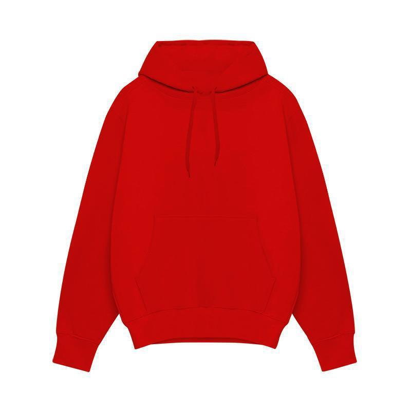 European And American Men’s Sports Solid Color Fleece Sweater Hoodie