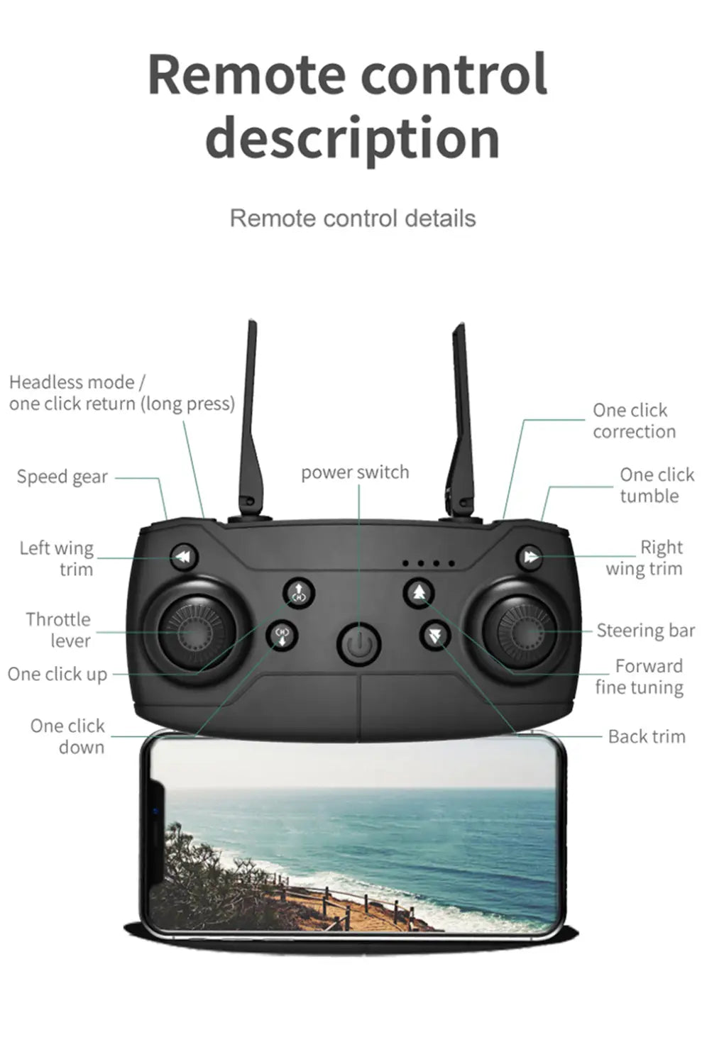E99 Folding Drone Quadcopter Remote Control Handle Four Axis HD 4K Photography UAV Altitude Fixation