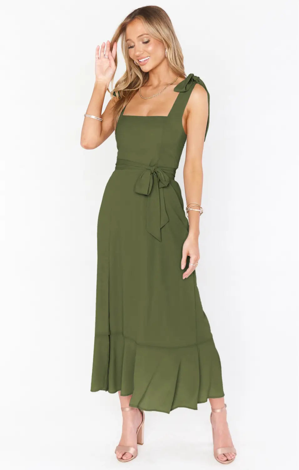 Women’s Fashion Temperament Commuter Solid Color Dress