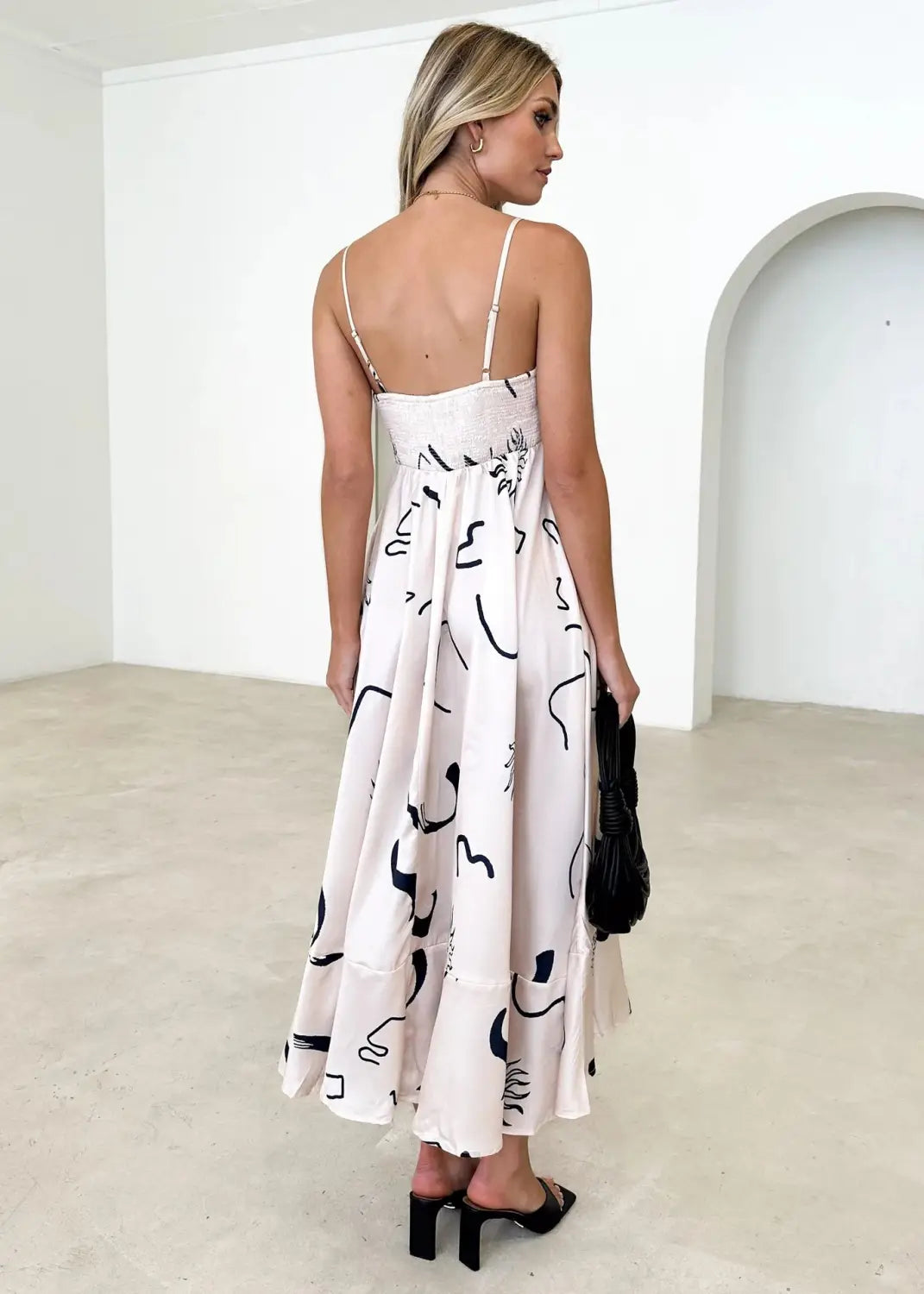 Floral Print Suspender Dress Summer Slim Fit Long Dresses For Womens Clothing