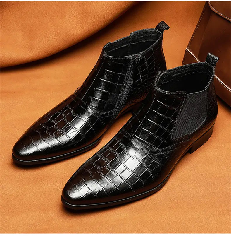 Men’s Boots Cowhide High Tops Cowhide Ankle Boots