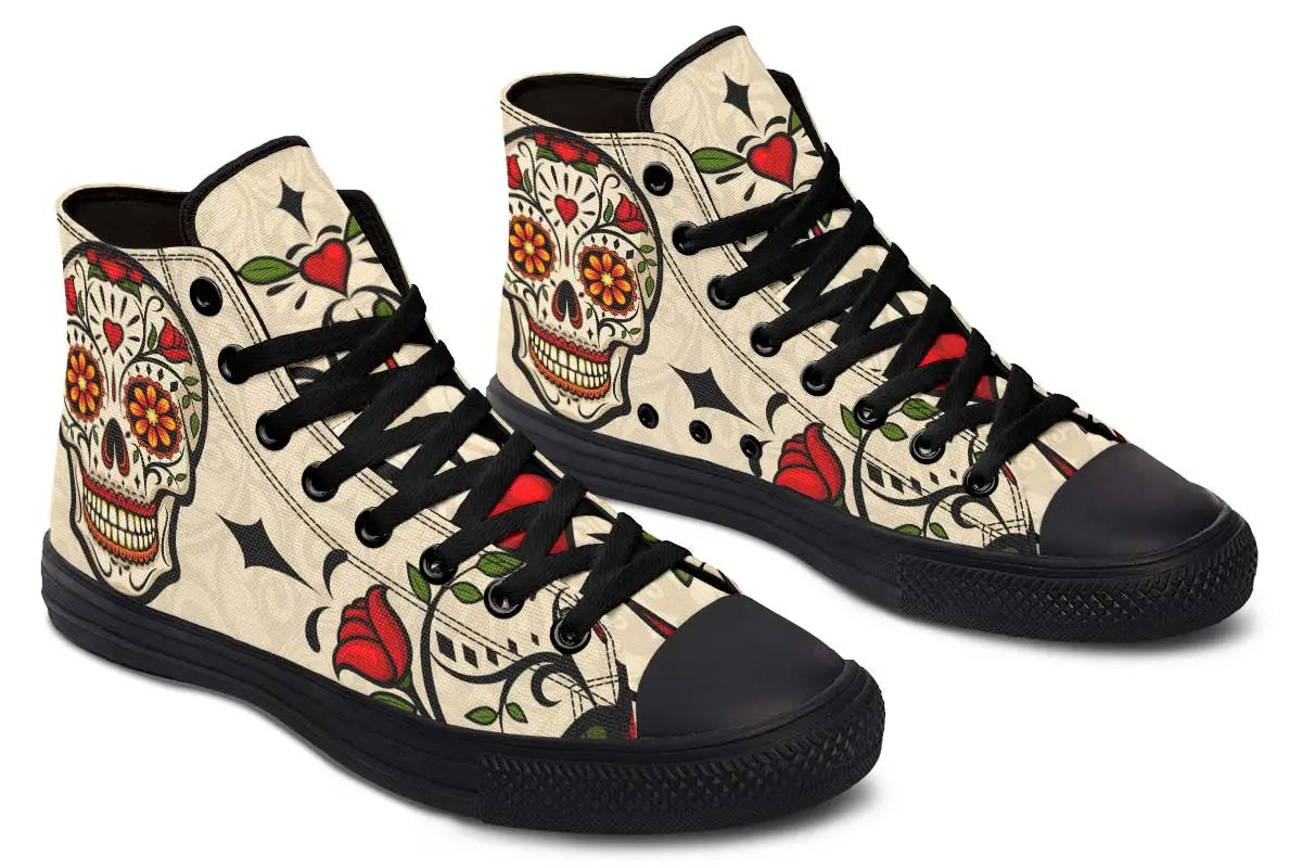 Printed Couple High Top Canvas Shoes