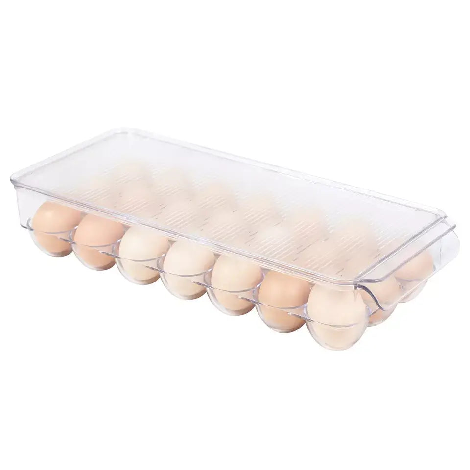 Transparent 21 Grids Refrigerator Egg Holder Box With Lid Kitchen Freshness Separated Storage Food Savers Tray Egg