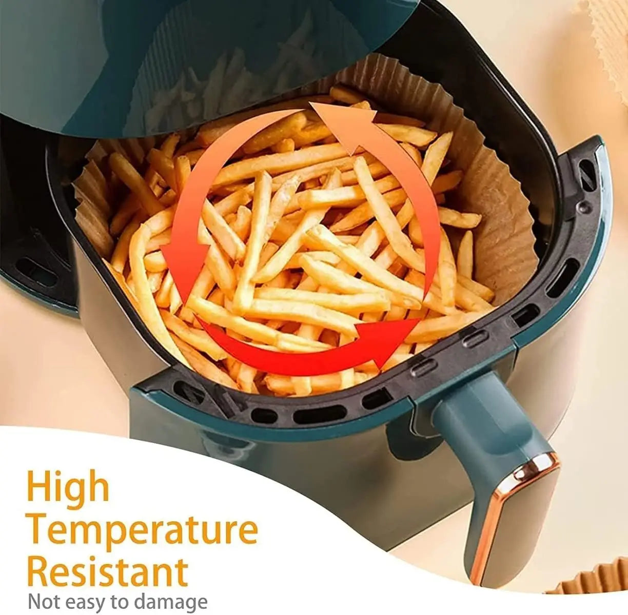 Fifty pieces Ideal Kitchen Air Fryer Paper Liner Round 7.8 Inch,Baking Disposable Air Fryer Parchment Paper
