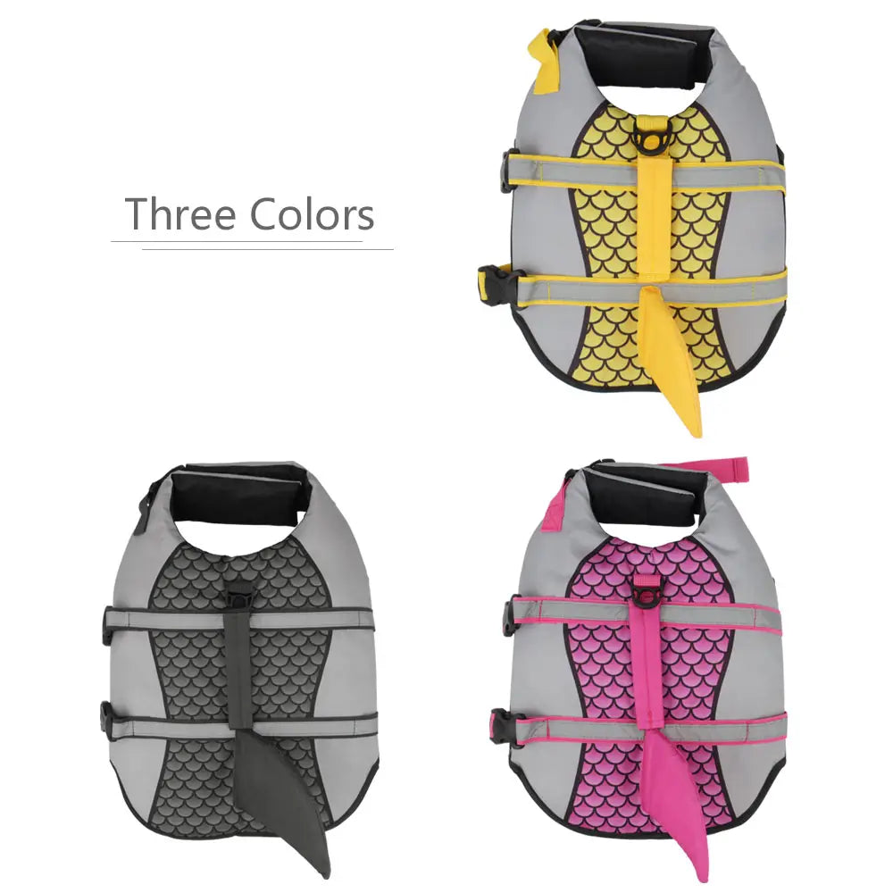 Swim Pet Dog Life Jacket Vest Clothes Life Vest Collar Harness Pets Swimming Summer Swimwear Scales Shark Pet Products