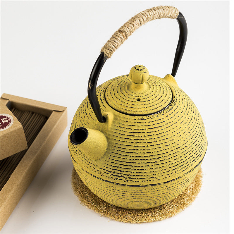 Red And Yellow Iron Kettle 680ml 0.7 Liter Iron Kettle Restaurant Hotel Fashion Tea Set