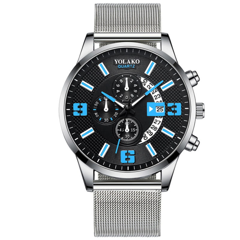Fashion Three-eye Digital Men’s Watch With Calendar