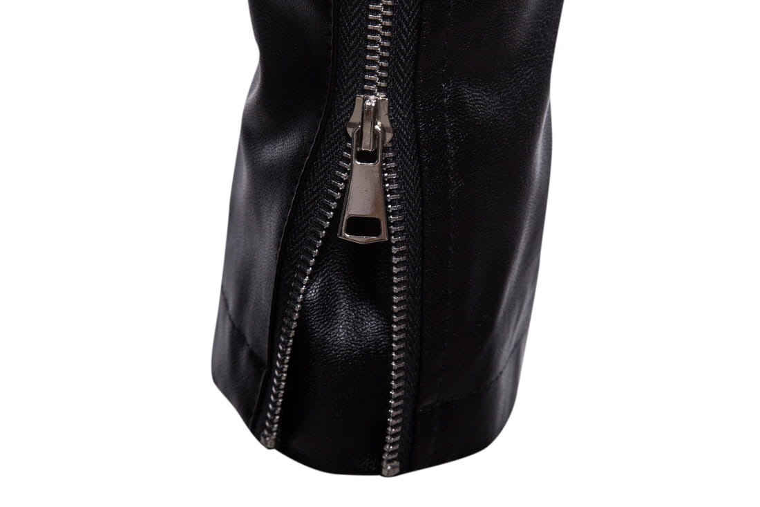 Stand-up Collar men’s Leather Jacket