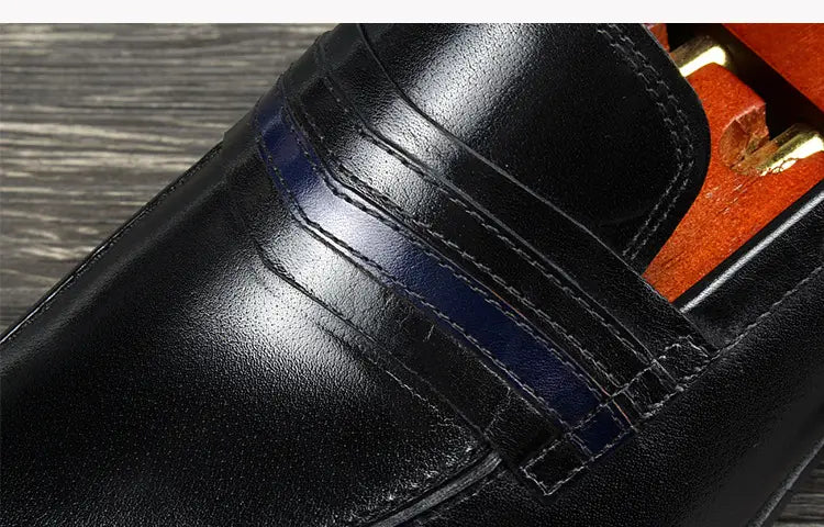 Shallow mouth men’s shoes leather shoes