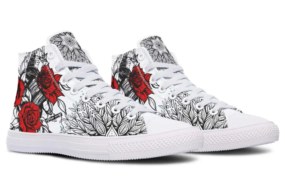 Printed Couple High-top Canvas Shoes