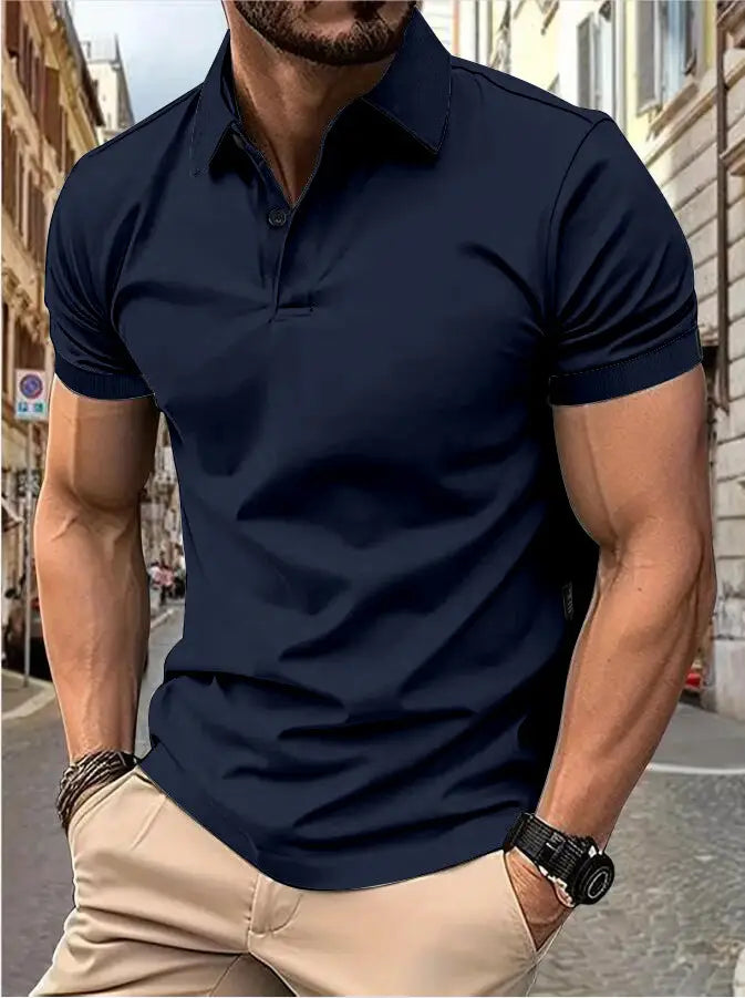 Men’s New Summer Solid Color Slim Short-sleeved Tops