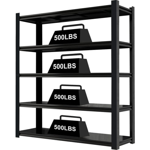 Wide Black Metal Shelves 15.75 inches