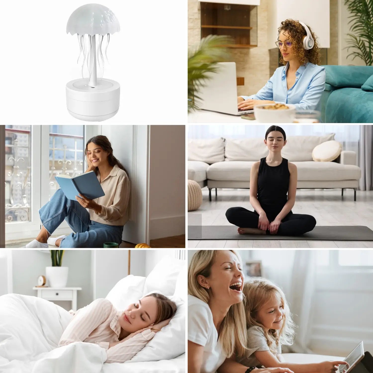 Essential Oil Diffuser Jellyfish Humidifier Fragrance Diffuser Colorful Night Light Heavy Fog Home Bedroom Office Air