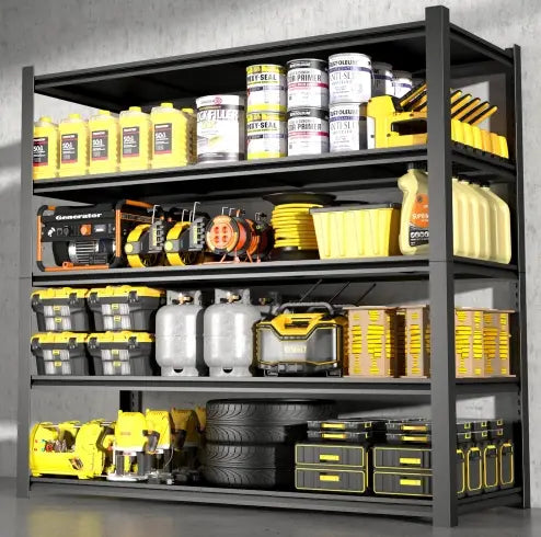 Wide Black Metal Shelves 15.75 inches