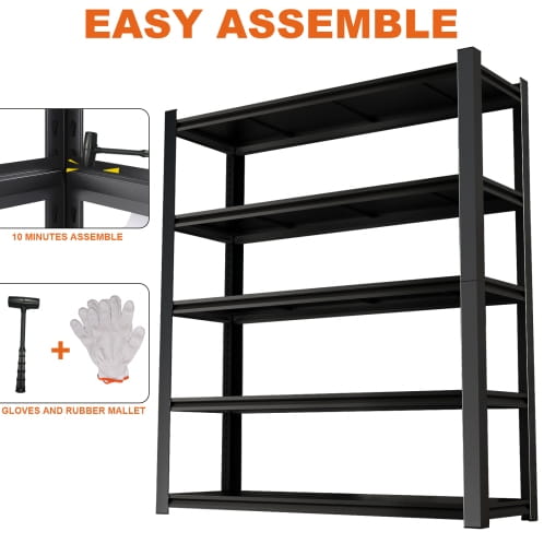 Wide Black Metal Shelves 15.75 inches