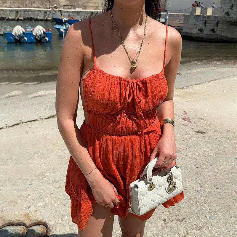 Hot Girl Backless Slim Fit Holiday Dress Women