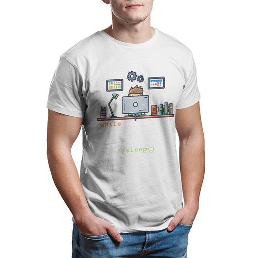 Fun Programmer Computer T-shirt Round Neck Women's Short Sleeve Clothes T-shirt