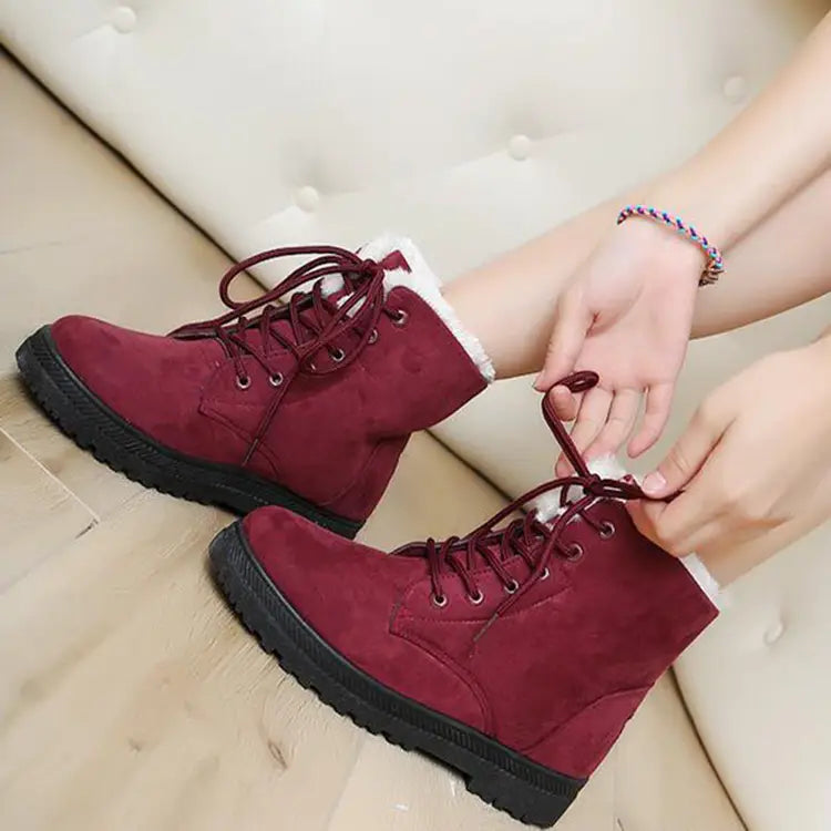 Winter Snow Boots With Warm Plush Ankle Boots For Women Shoes