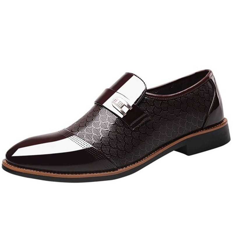 Black leather shoes
