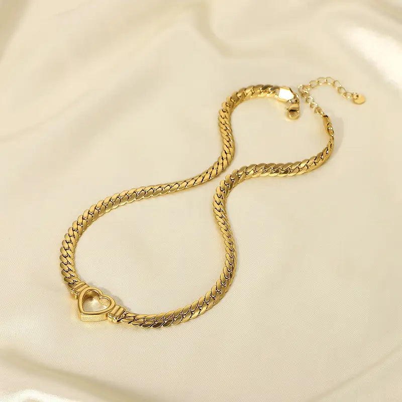 Personalized Love Chain Necklace Bracelet For Women Fashion Titanium Steel Non-fading Clavicle Chain Jewelry