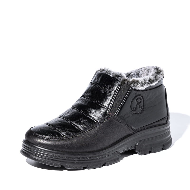 Warm and fleece leather cotton boots