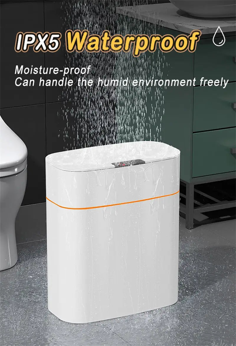 Smart Trash Can With Lid For Bedroom And Living Room Kitchen Storage Box Trash Can Induction Small Car Box Automatic