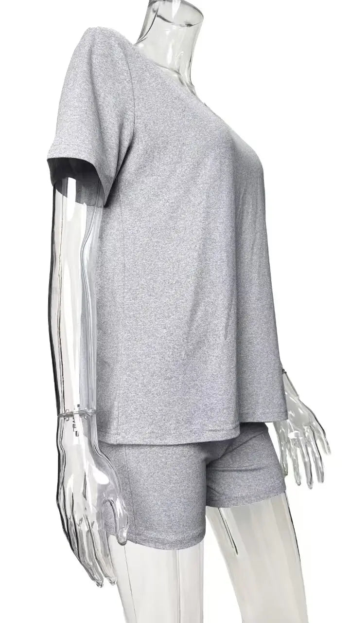 V-neck Casual Temperament Pure Color Fashion Suit